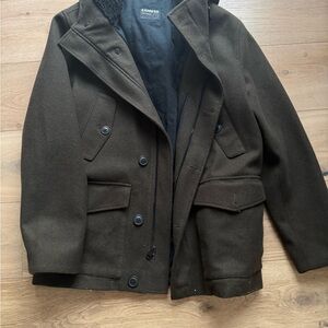 Express Dark Green Pea Coat